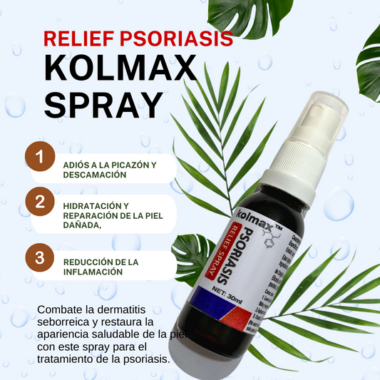 Spray Alivio Psoriasis Kolmax™ – Calma la Picazón, Descamación y Restaura tu Piel en Días 🌿✨