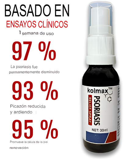 Spray Alivio Psoriasis Kolmax™ – Calma la Picazón, Descamación y Restaura tu Piel en Días 🌿✨