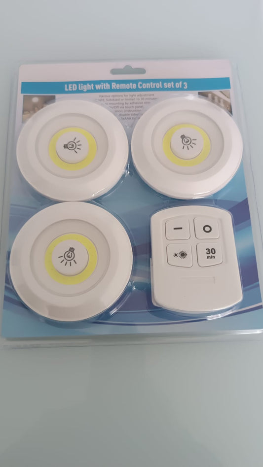 Set de 3 Luces LED con Control – Ilumina Cualquier Espacio sin Cables 🔋💡